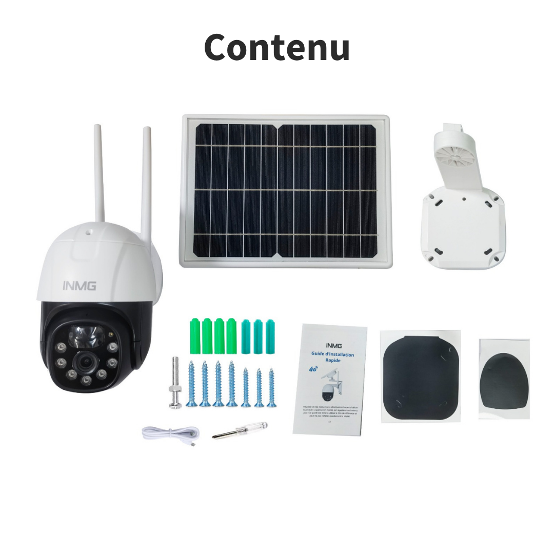 InoCam Pro 4G™ Caméra Rotative Solaire Sans Fil
