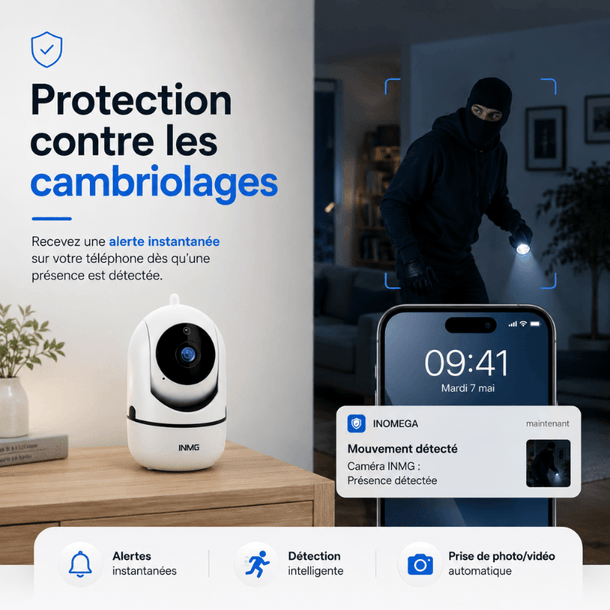 InoCam Mini™ Caméra Intérieure Rotative