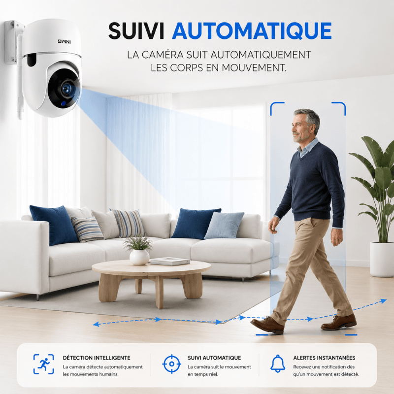 InoCam Mini™ Caméra Intérieure Rotative