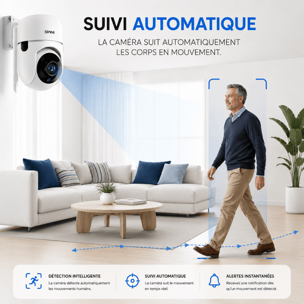 InoCam Mini™ Caméra Intérieure Rotative
