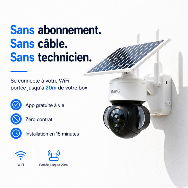 InoCam Solar Dome™ Caméra Solaire 360° WiFi