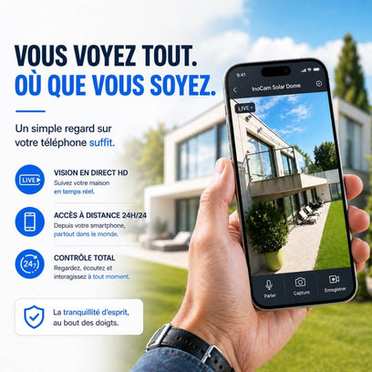 InoCam Solar Dome™ Caméra Solaire 360° WiFi