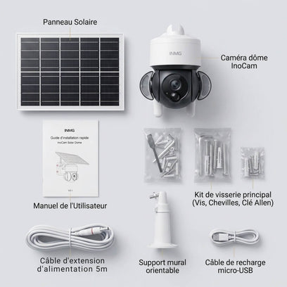 InoCam Solar Dome™ Caméra Solaire 360° WiFi