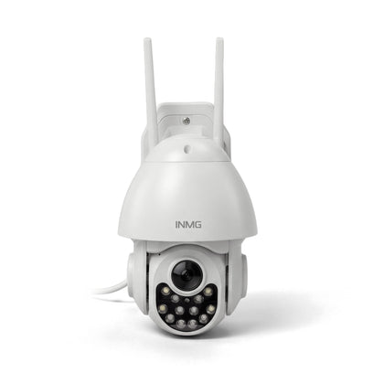 InoCam Dome caméra extérieure rotative filaire vue de face, fond blanc