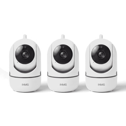 Pack de 3 caméras InoCam Mini blanches, fond blanc