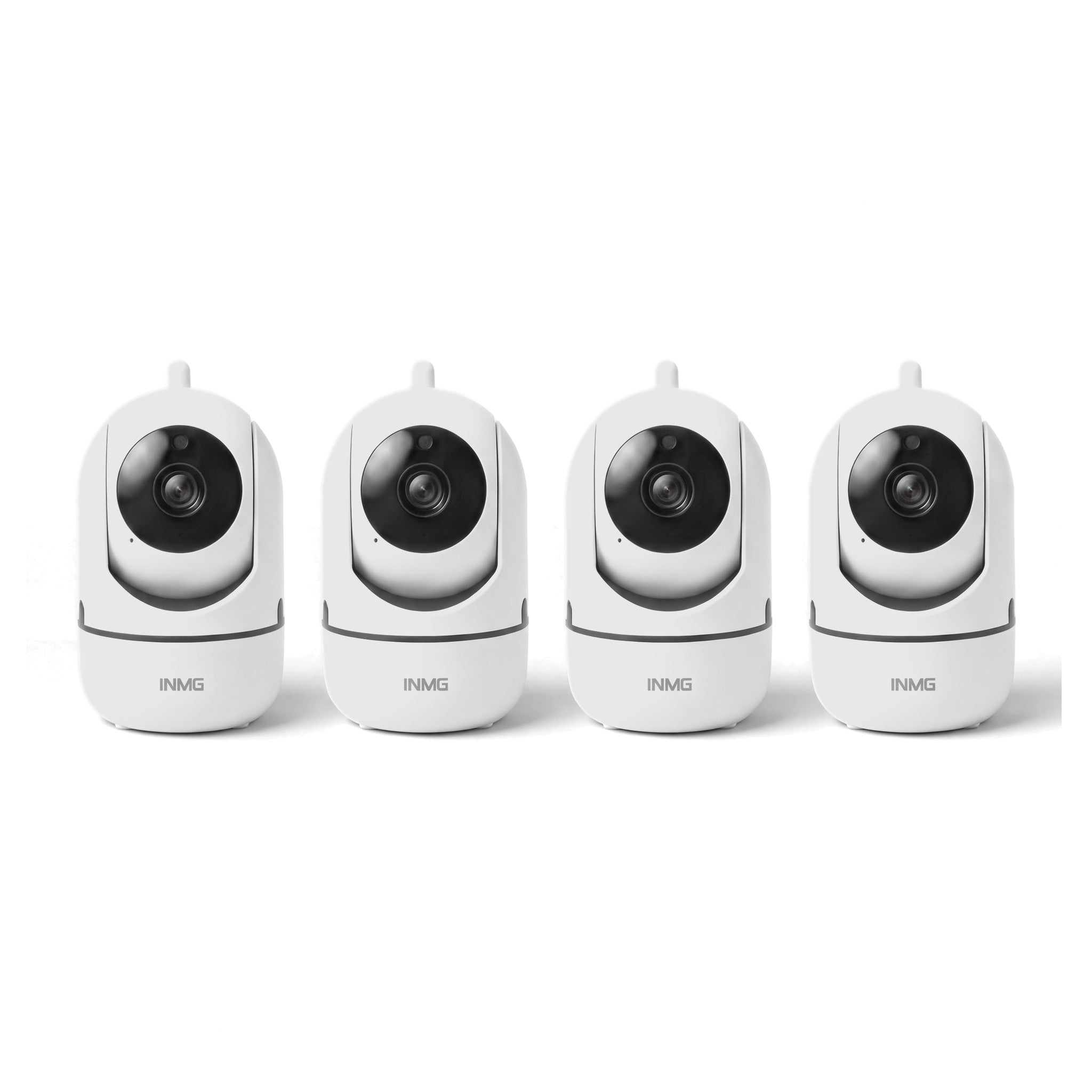 Pack de 4 caméras InoCam Mini blanches, fond blanc
