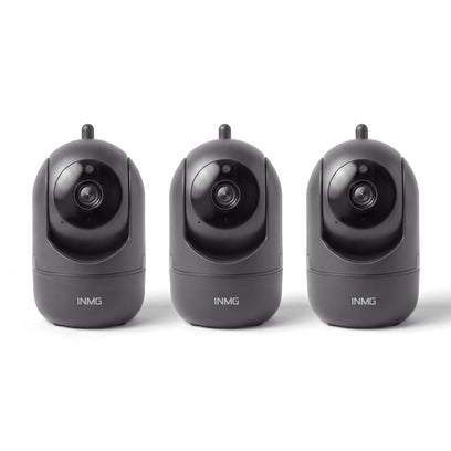 Pack de 3 caméras InoCam Mini noires, fond blanc