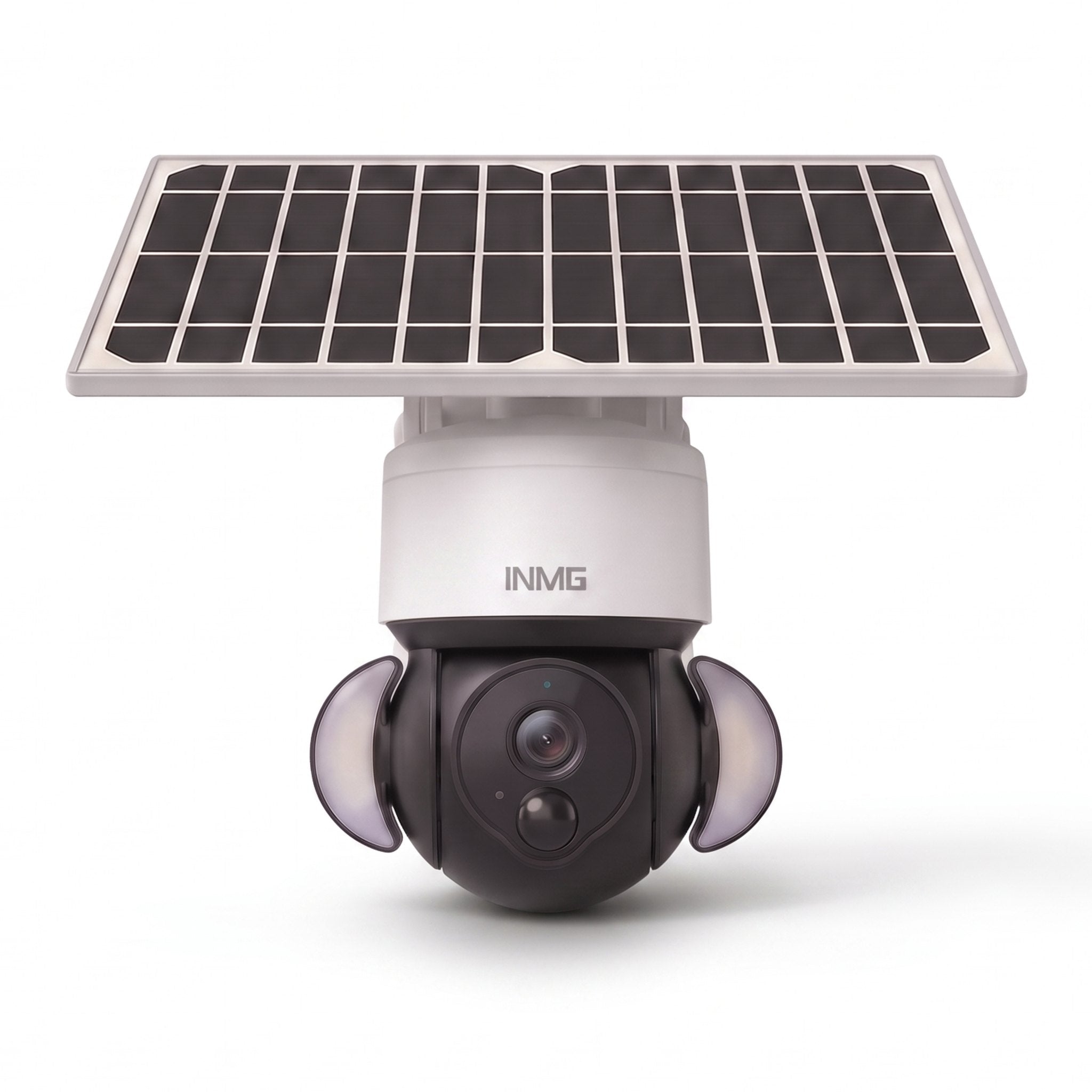 InoCam Solar Dome caméra solaire 360° WiFi vue de face sur fond blanc