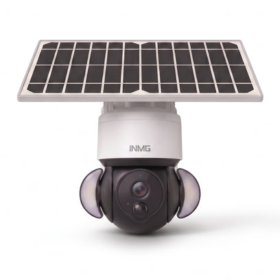 InoCam Solar Dome caméra solaire 360° WiFi vue de face sur fond blanc