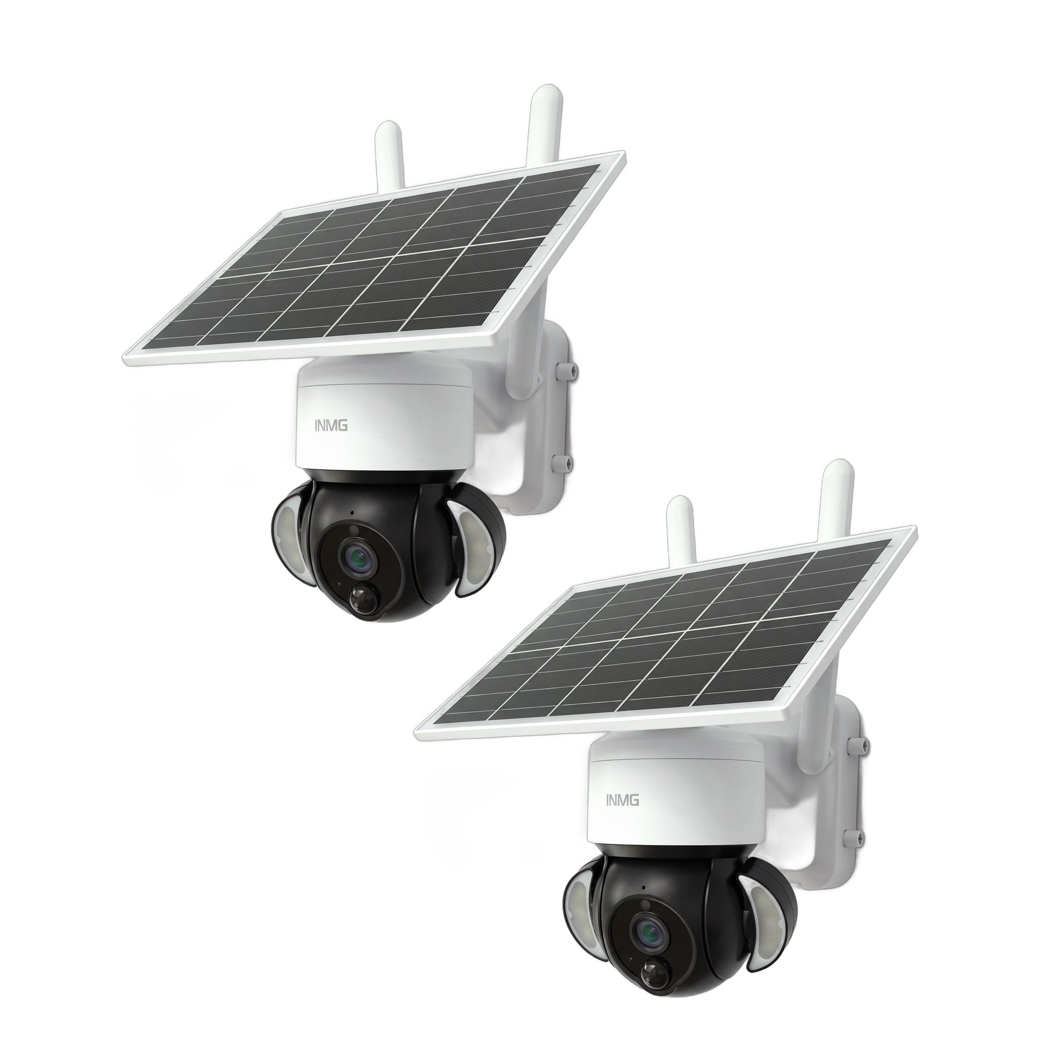 Pack de 2 caméras InoCam Solar Dome sur fond blanc
