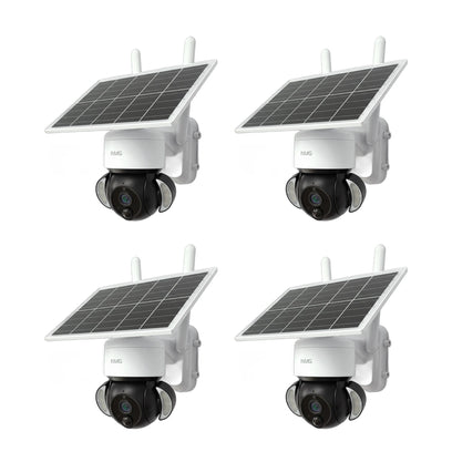 Pack de 4 caméras InoCam Solar Dome sur fond blanc