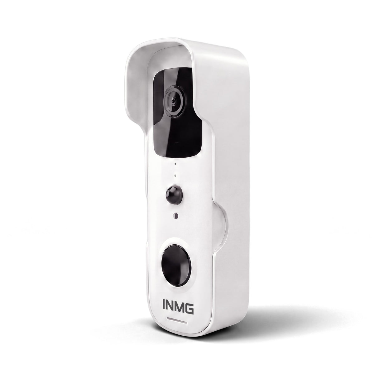 InoCam Visio sonnette vidéo Wi-Fi sans fil vue de 3/4, fond blanc