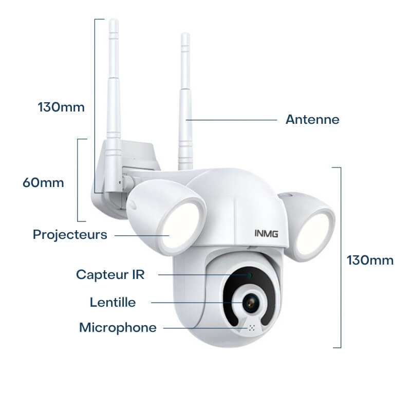 InoCam Dome V2™ Caméra Extérieure Rotative 2K